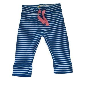 Baby Boden Girl Pants Blue and White Stripes with Pink Drawstring Size 3-6 Month